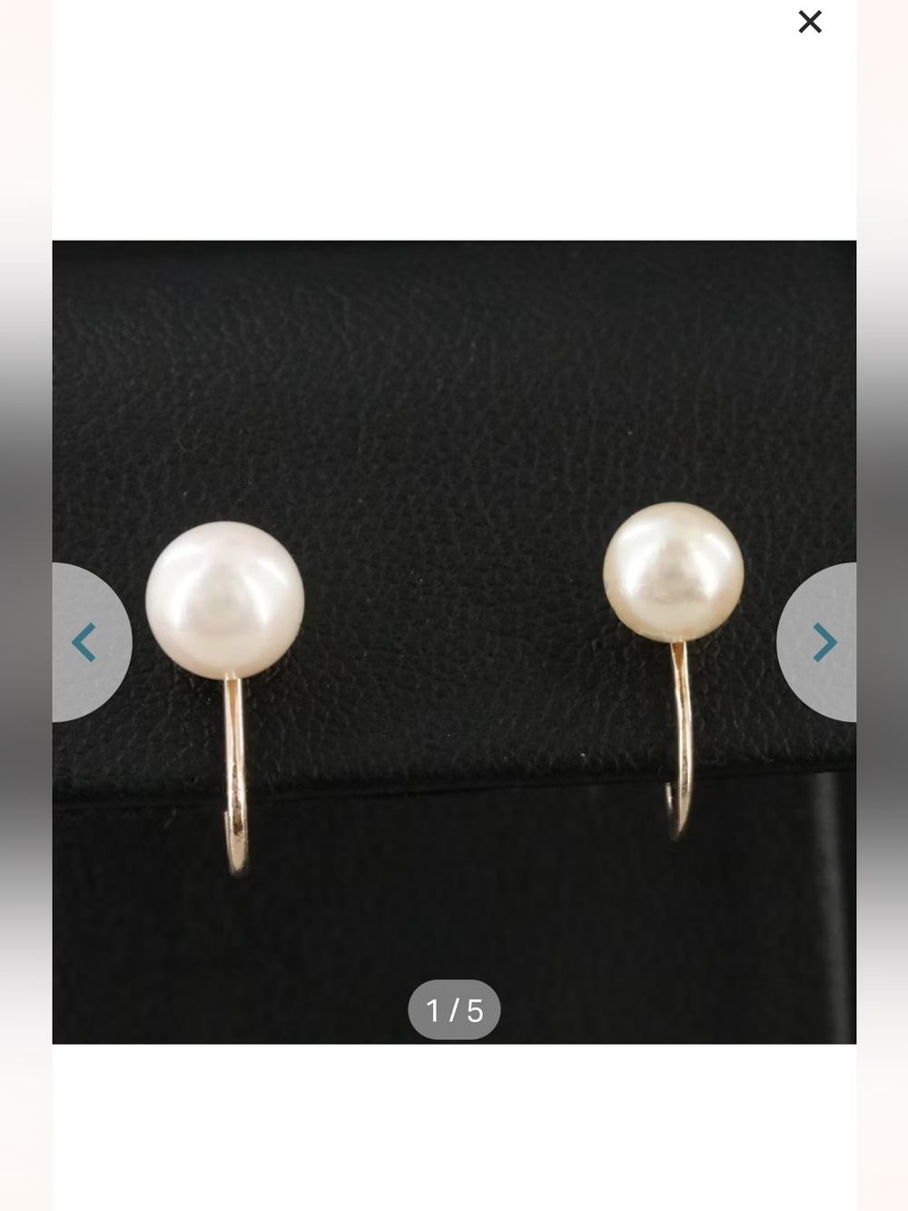 Vgt Mikimoto 14k Gold Classic Pearl Drop Earrings - White Pearls- Screw Back.